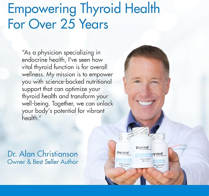 ThyroSoothe - Dr. Formulated Thyroid Support Supplement – Natural Formula for Hyperthyroidism &amp Graves’ Condition – Includes Selenium Vitamin C Lemon Balm for Overall Thyroid Health – 30 Day Sup