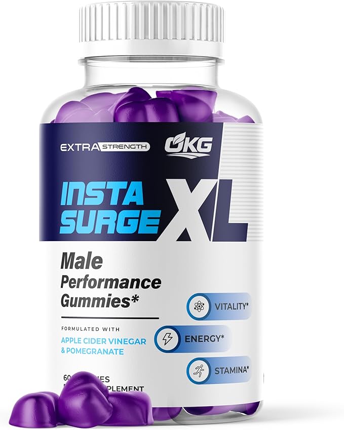 Insta Surge XL Mens Gummys InstaSurge XL Gummys with All Natural Ingredients Official Insta SurgeXL Vitamin Supplement for Men Advanced Active Lifestyle Support Formula Made in The USA (60 Gummies)