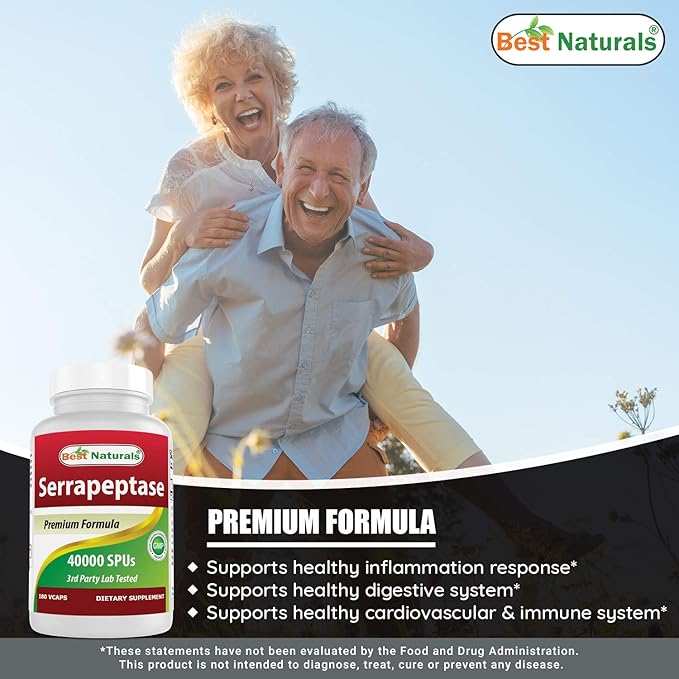 Best Naturals Serrapeptase 40000 SPUs &amp Nattokinase 100 Mg