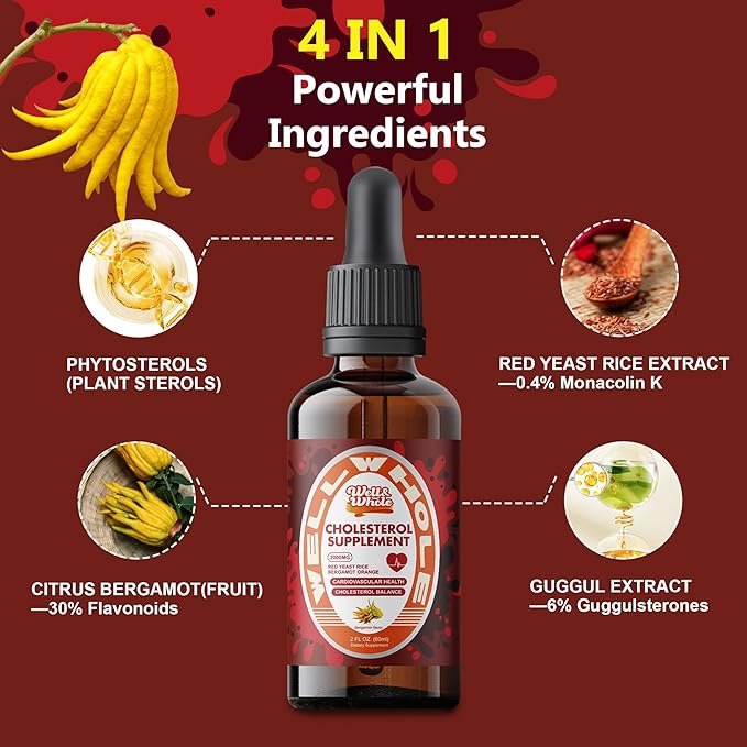 Well&ampWhole L-Lysine Gummies 1000mg and Cholesterol Support Liquid Drops