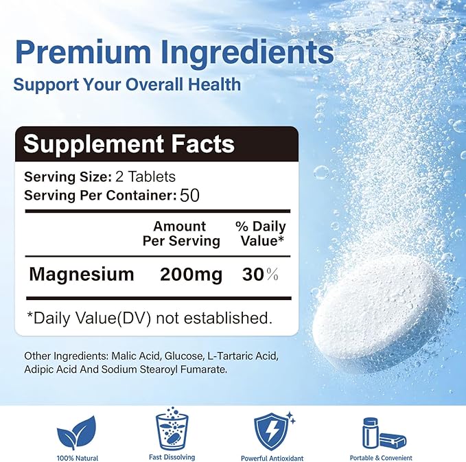 H2 Molecular Hydrogen Tablets with Magnesium - 100 Tablets Hydrogen Water Tablets for Athletic Recovery Energy &amp Cellular Health – Lemon &amp Raspberry Variety
