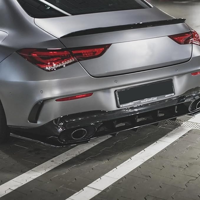 Compatible for Mercedes Benz CLA Class C118 CLA35 CLA45 Rear Bumper Side Splitter Spoiler Lip Cover Trim by Gloss Black 2020-2022 AMG