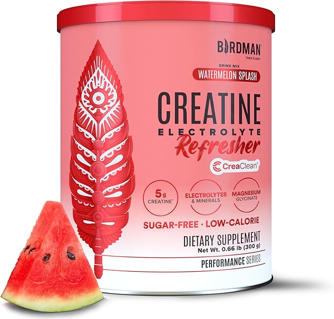 BIRDMAN Creatine Refresher | Creatine Monohydrate Powder with Electrolytes Magnesium Glycinate &amp Vitamins | Creaclean Seal | Sugar Free Low Calorie | Watermelon Splash | 30 Servings