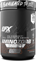 EFX Sports Aminozorb Elite 21 | PH-Correct Full Spectrum Aminos + Glutamine | Essential &amp Non Essential Aminos | Zero Sugars | 30 Servings (Orange Splash)
