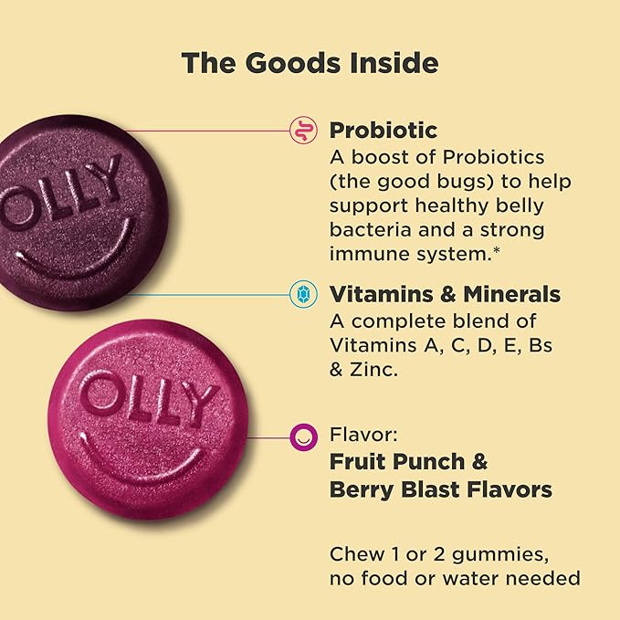 OLLY Kids Multivitamin + Probiotic Gummy &amp Probiotic + Prebiotic Gummy