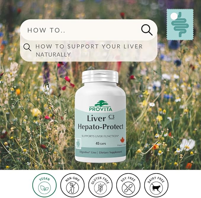 Provita Liver Hepato-Protect | Liver Cleanse Detox &amp Repair Supplement | Milk Thistle Liver Detox with Dandelion Artichoke &amp Glutathione | Natural Liver Support Supplement for Liver Health &a