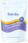 FIRST DAY Kids Magnesium Citrate Gummies (Ages 4+) with No Melatonin | Calm Kids Magnesium Gummies | Bedtime Supplement for Better Sleep with Suntheanine® L-Theanine | Strawberry | 30-Days Supply