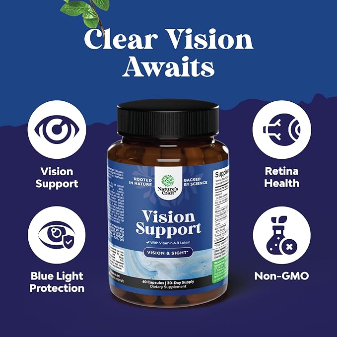 Bundle of Complete Eye Health Supplement for Adults - Lutein 20mg Per Serving for Vision Dry Eyes &amp Blue Light Protection and Vitamin D3 Gummies with D3 2000IU per Serving Bone Muscle &amp Immune
