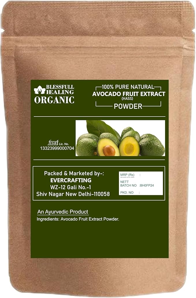 Blessfull Healing Organic Avocado Fruit Extract Powder 100% Pure Natural 200 Gram / 7.05 oz