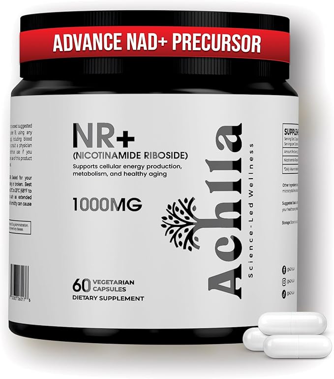 Nicotinamide Riboside 1000mg per Serving – NR NAD+ Precursor Supplement – 60 Veg Capsules (30 Day Supply) – Cellular Energy Support Formula – Non-GMO – Made in USA