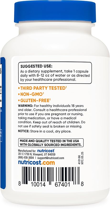 Nutricost R-Alpha Lipoic Acid 100mg 240 Capsules - Veggie Caps Vegan Non-GMO Gluten Free