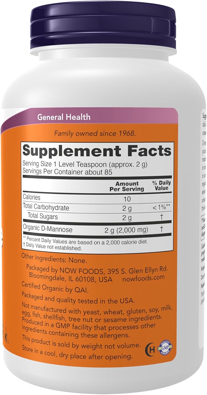 NOW Foods Supplements D-Mannose Powder Non-GMO Project Verified Healthy Urinary Tract* 6-Ounce