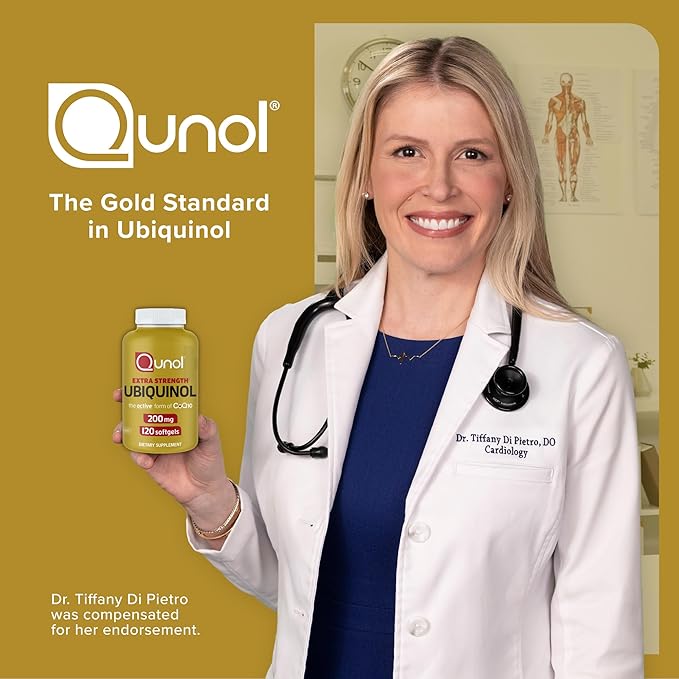 Qunol Ubiquinol CoQ10 200mg Softgels Powerful Antioxidant for Heart and Vascular Health Essential for Energy Production Natural Supplement Active Form of CoQ10 120ct Softgels