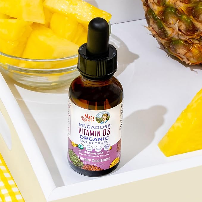 MARYRUTH'S Vitamin D3 Liquid Drops | Megadose 4000 IU | USDA Organic Liquid Vitamin D Spray for Adults &amp Kids | Immune Support &amp Bone Health | Vegan | Gluten Free | Non-GMO | 30 Servings