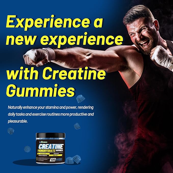 inGreens Creatine Monohydrate Gummies 6g per Serving Sugar Free Creatine Supplements for Men &amp Women Chewable Creatine for Muscle Growth Strength Energy &amp Recovery Gluten Free 120 Count