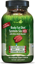 Irwin Naturals Body Fat Diet System-Six RED – 72 Liquid Soft-Gels
