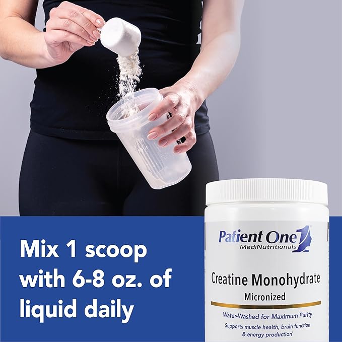 Patient One Creatine Monohydrate Micronized Powder 5 g | Supplement to Support Muscle Health and Cognitive Function* | Unflavored | 90 Servings | 16.19 oz
