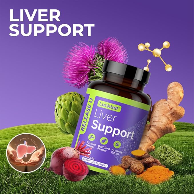 Liver Support Supplement 2 Pack – Liver Cleanse Detox &amp Repair with Milk Thistle Turmeric Dandelion &amp Artichoke | 7-in-1 Herbal Formula Protect Liver | 120 Capsules 60-Day Supply Made in U