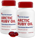 Arctic Ruby Oil - Omega 3 Supplement with Astaxanthin 2mg - Contains Essential Fatty Acids &amp Antioxidants - Supports Heart Brain Eye Skin Joint &amp Immune Health - 60 Softgels (2 Pack)