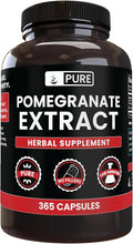 PURE ORIGINAL INGREDIENTS Pomegranate Extract (365 Capsules) No Magnesium Or Rice Fillers Always Pure Lab Verified