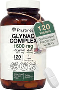 GlyNAC Supplement Complex Large Size Tablet 1600MG Glutathione Production - 3rd Party Tested Healthy Aging &amp Cognitive Support - Glycine &amp NAC Gluten Free Non GMO USA Made Glass Bottle