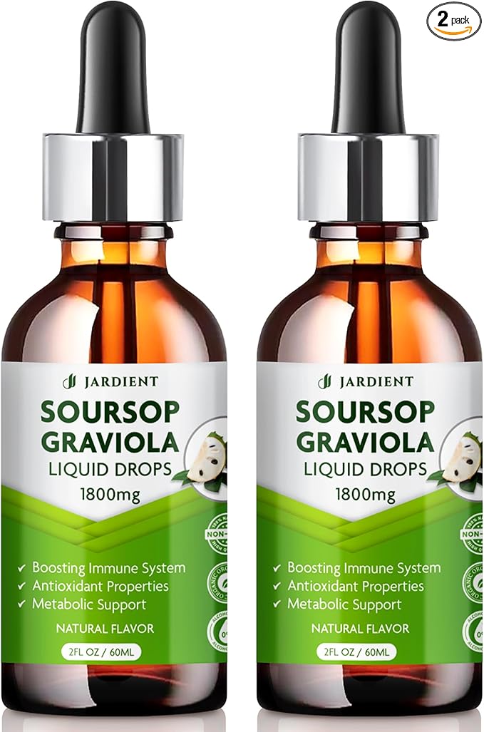Soursop Bitters Extract Liquid Oil : Graviola Soursop Extract- Organic for Cell Support and Regeneration- Soursop Tincture Edible 2Fl oz x 2Pack