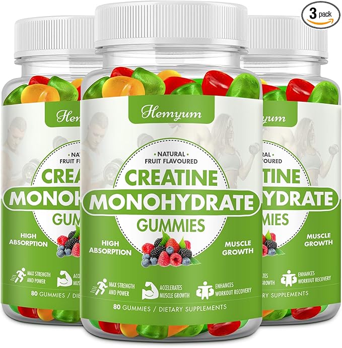 Creatine Monohydrate Gummies - 5g Creatine for Women Men Enhanced Muscle Strength Boost Focus and Endurance Muscle BuilderL-Taurine + Vitamin B12Vegan Gluten-Free 240 Count