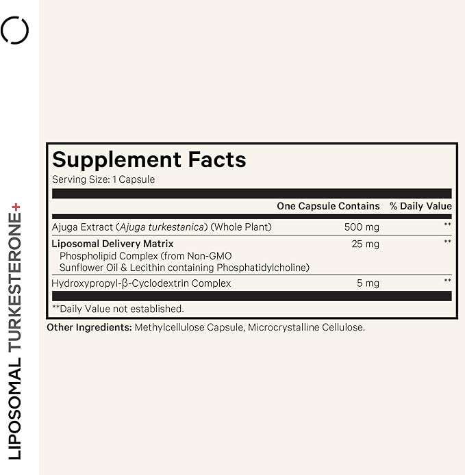 Codeage Turkesterone Supplement 4-Month Supply Hydroxypropyl-β-Cyclodextrin Liposomal Delivery Sports Pre &amp Post-Workouts Ajuga Turkestanica Vegan Gluten-Free Non-GMO - 120 Capsules