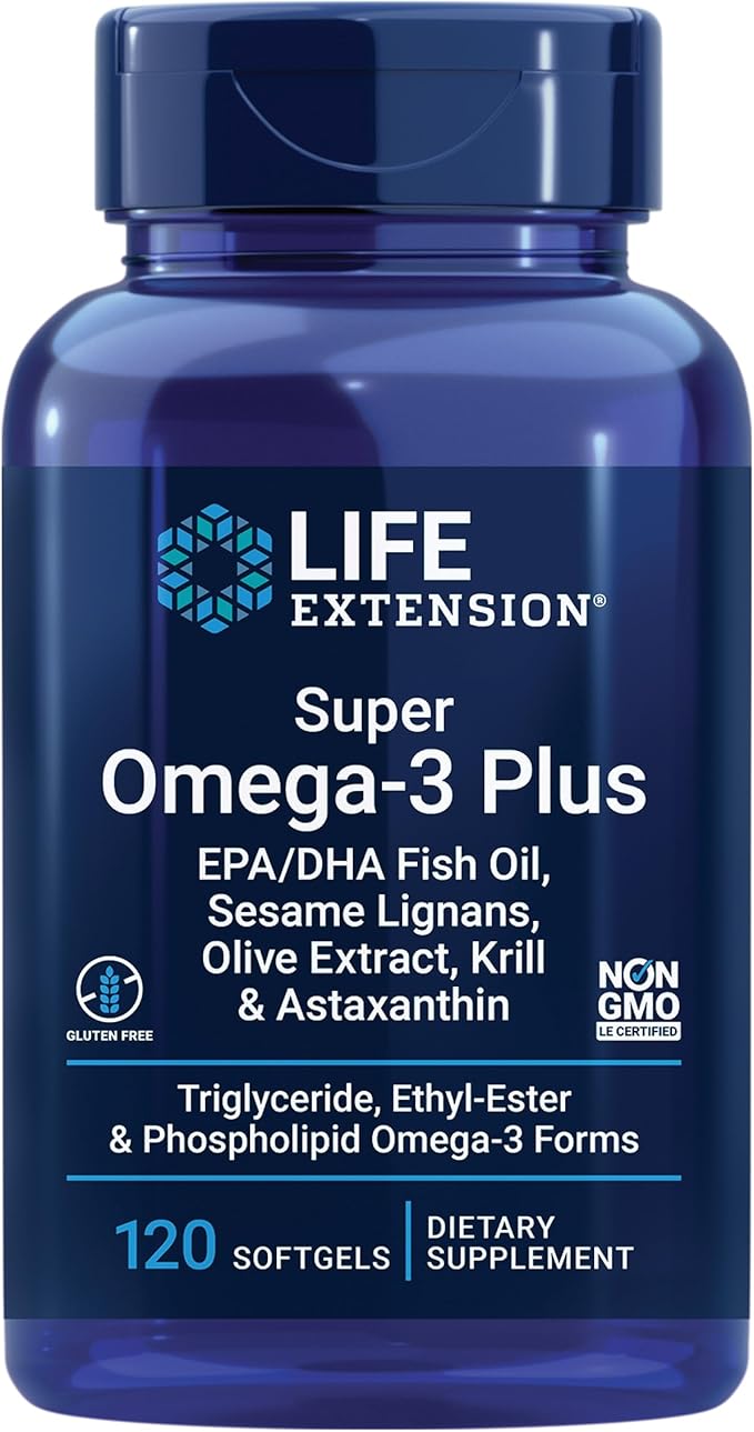 Life Extension Super Ubiquinol CoQ10 with Enhanced Mitochondrial Support &amp Super Omega-3 Plus EPA/DHA Fish Oil Sesame Lignans Olive Extract Krill &amp Asta