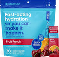 HYDRANT - Hydrate Electrolyte Powder Fruit Punch Flavor 30 Rapid Hydration Individual Stick Packs - Low Sugar Drink Mix for Daily Use Travel &amp Workouts