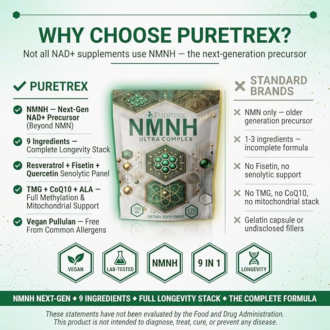 NMNH Ultra Complex Dietary Supplement 1000mg 120 Capsules Vegan with Trans-Resveratrol Quercetin CoQ10