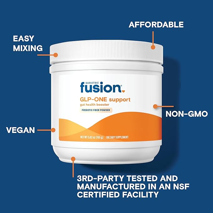 Bariatric Fusion GLP-1 Gut Health Booster | High Fiber GLP1 Booster | Prebiotic Fiber GLP-1 Supplement Powder for Women &amp Men | 20 Servings