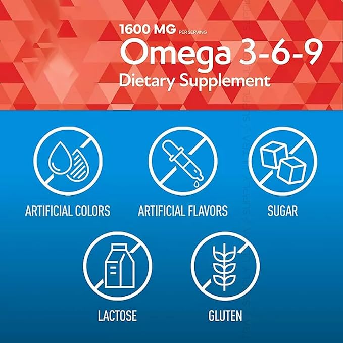 Omega 3-6-9 Dietary Supplement (325 ct.) - Promote Visual Function and Eye Health - Support Heart Cardiovascular Health Healthy Skin Hair and Overall Health (Omega 3-6-9)