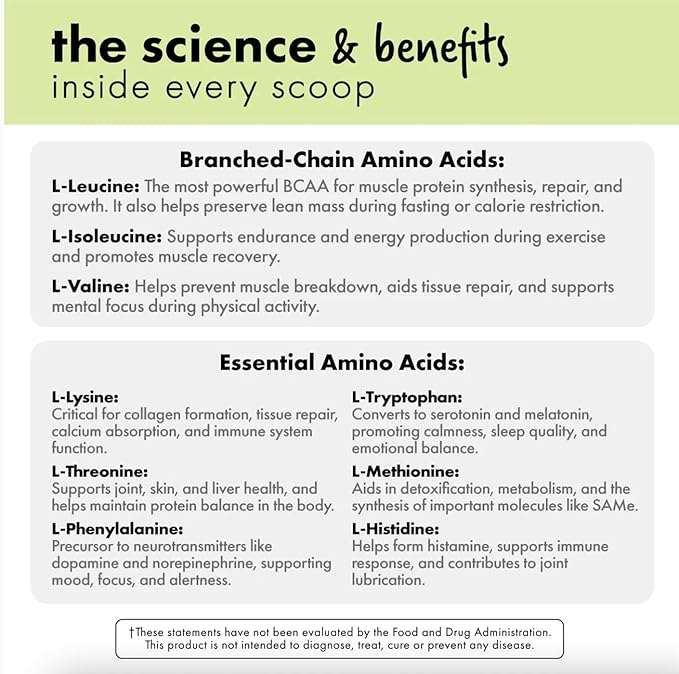 BOWMAR NUTRITION Essentials Aminos and BCAAs Powder 30 Servings 99% Absorption Rate (Lemon Lime)
