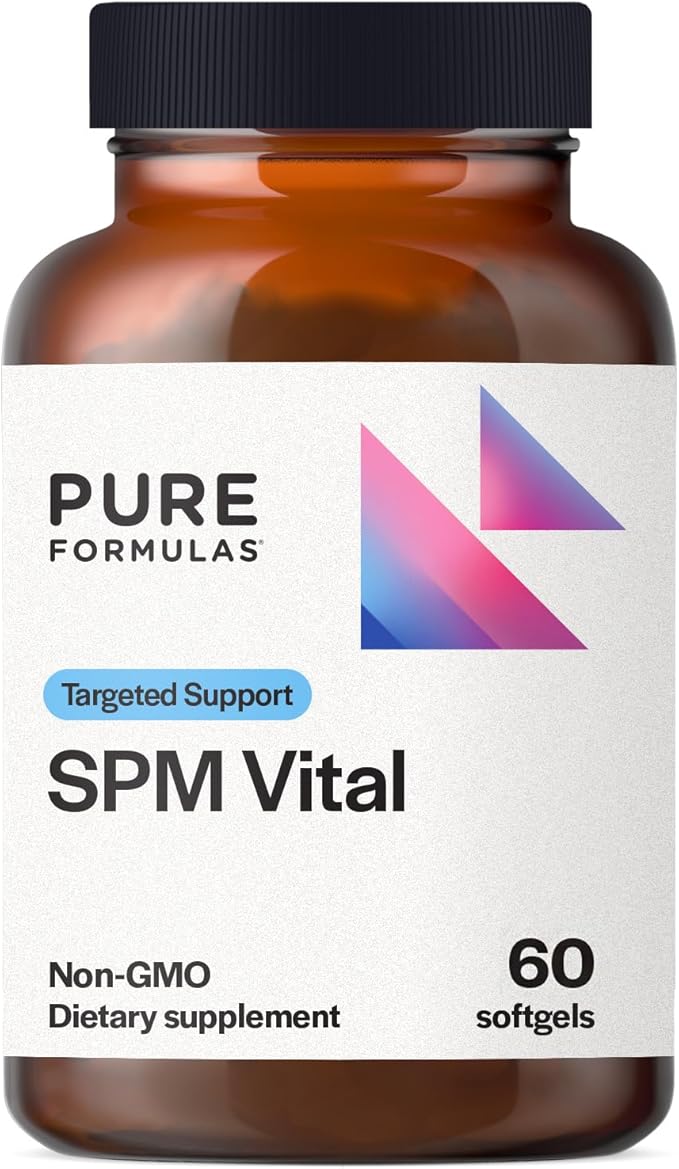 PureFormulas SPM Vital - 3 Active Specialized Pro-Resolving Mediators for Tissue Health &amp Minor Discomfort from SPM Fish Oil - Omega 3 Fatty Acids Supplement Non-GMO 60 Softgels