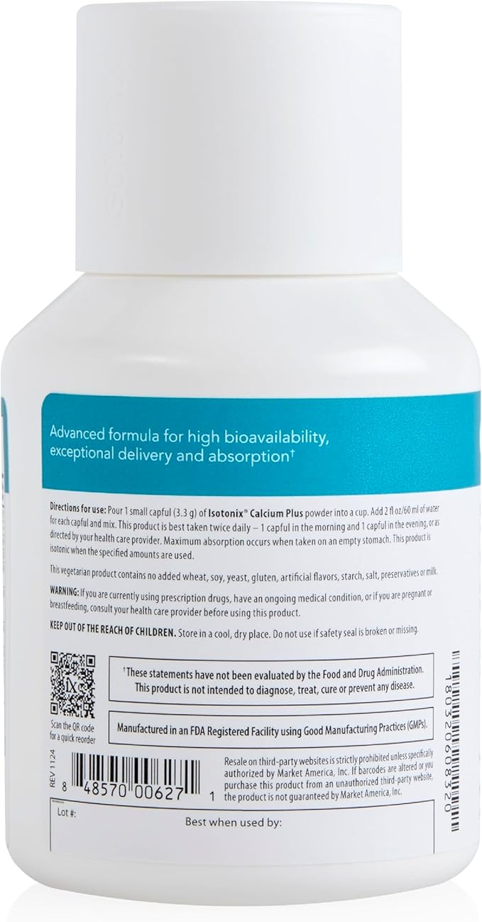 Isotonix Calcium Plus – Calcium Supplement for Women and Men with Magnesium Vitamin D3 and Vitamin C – Fast Absorbing Isotonic Formula – Calcium Citrate &amp 5 Salts - 90 Servings