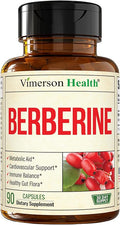 Vimerson Health Berberine Supplement with Third Party Tested Berberine 1800mg - Immune Support Supplement for Cardiovascular Gastrointestinal Function &amp Metabolic Aid - Vegan &amp Non-GMO
