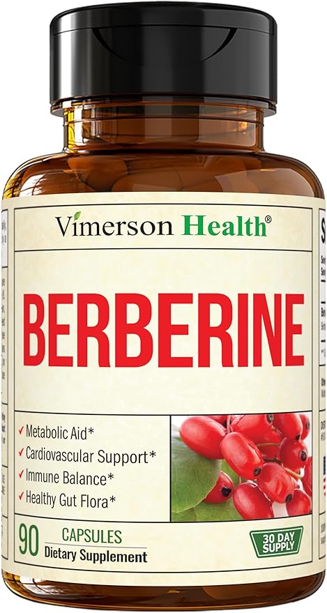 Vimerson Health Berberine Supplement with Third Party Tested Berberine 1800mg - Immune Support Supplement for Cardiovascular Gastrointestinal Function &amp Metabolic Aid - Vegan &amp Non-GMO