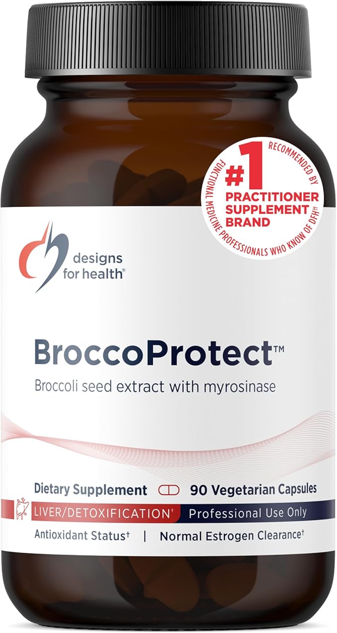 Designs for Health BroccoProtect Broccoli Seed &amp Mustard Seed Supplement - Enhanced with Myrosinase Enzyme to Optimize Bioavailability (90 Capsules)