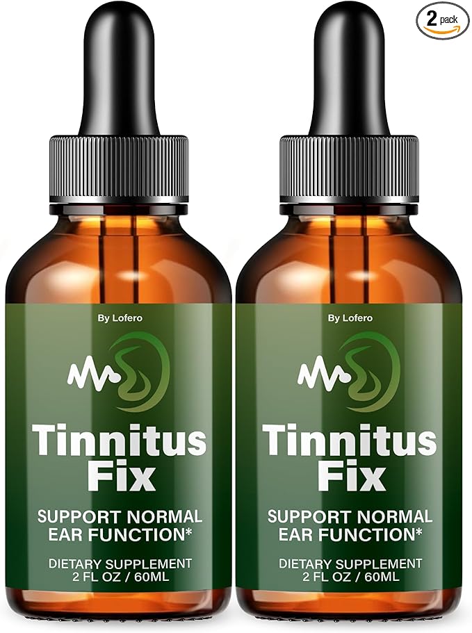 (2 Pack) Tinnitus Fix Drops TinnitusFix Liquid Supplement Premium Ear Support Formula Natural Comfort Relief Vitamins Ringing Ears Health Beauty Wellness Inner Balance Hearing Care Clarity (4 oz)