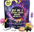 20-In-1 Beef Organ Supplement for Women 925MG Grass Fed Beef Liver Uterus Ovary &amp 3 more with Maca DIM Black Cohosh Vitamin &amp Mineral Bovine organ Capsules for Hormone Balance Energy