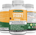 Simply Potent Liposomal Vitamin C 1200mg — 180 Capsules (90 Servings) | High Absorption Fat Soluble VIT C | Sunflower Lecithin | Immune Support Collagen &amp Antioxidant | Non-GMO Vegan | Made in U