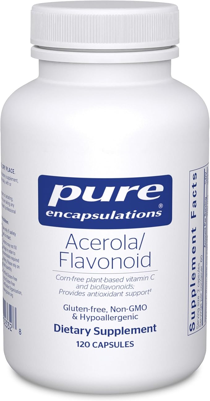 Pure Encapsulations Acerola/Flavonoid | Corn-Free Plant-Based Vitamin C and Bioflavonoid | 120 Capsules*