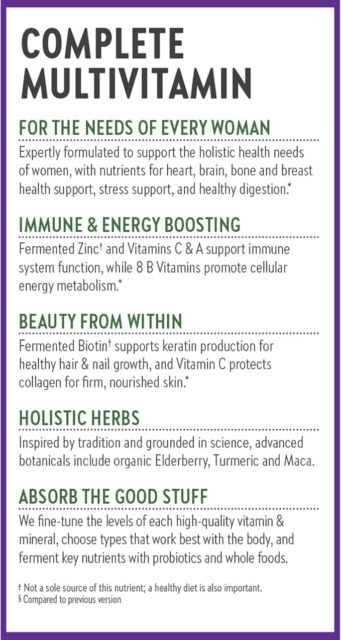 New Chapter Women’s Multivitamin Iron B6 B12 Biotin for Hair Growth D3 VIT C Zinc for Immune &amp Stress Support Gentle on an Empty Stomach One Daily Non-GMO Gluten-Free 18+ 48 Tablets