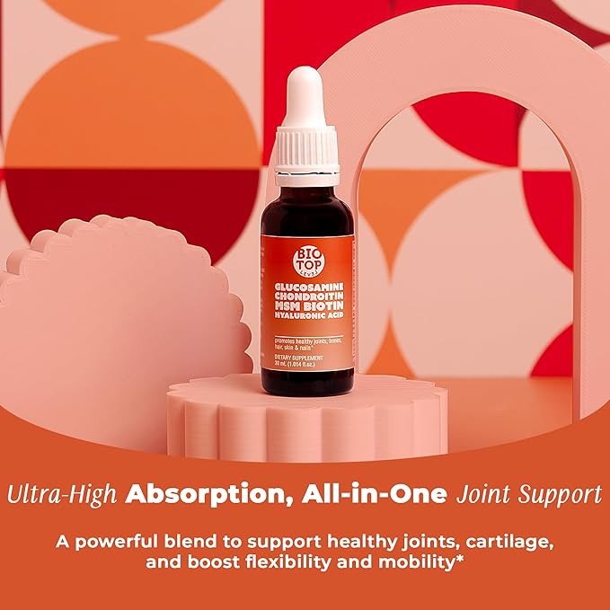 Liquid Glucosamine Chondroitin MSM Biotin Hyaluronic Acid All in One Formula for Good Health of Joints Bones Hair Skin &amp Nails