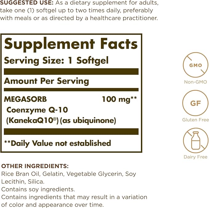 Solgar Megasorb Coq-10 100 Mg 60 Softgels
