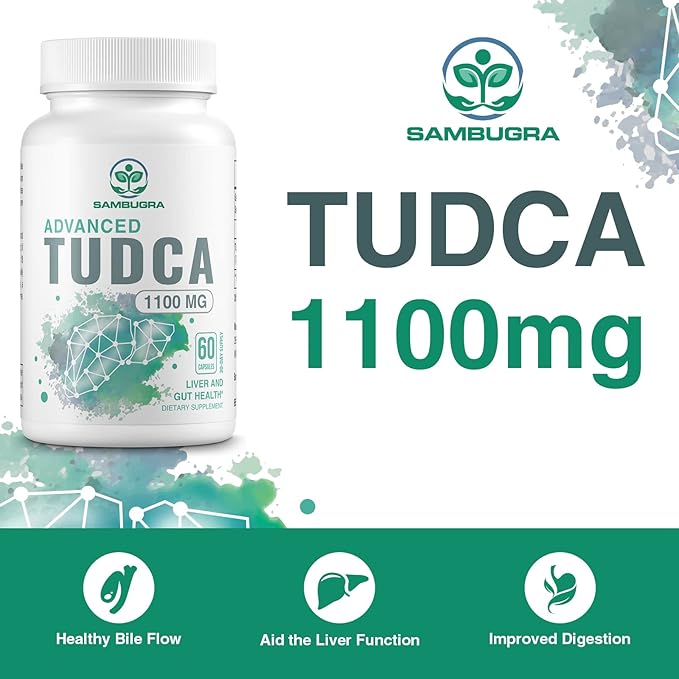 TUDCA Liver Supplements 1100mg 3rd Party Tested Ultra Strength Bile Salt TUDCA Supplement Liver Support for Detox Cleanse and Repair 120 Capsules