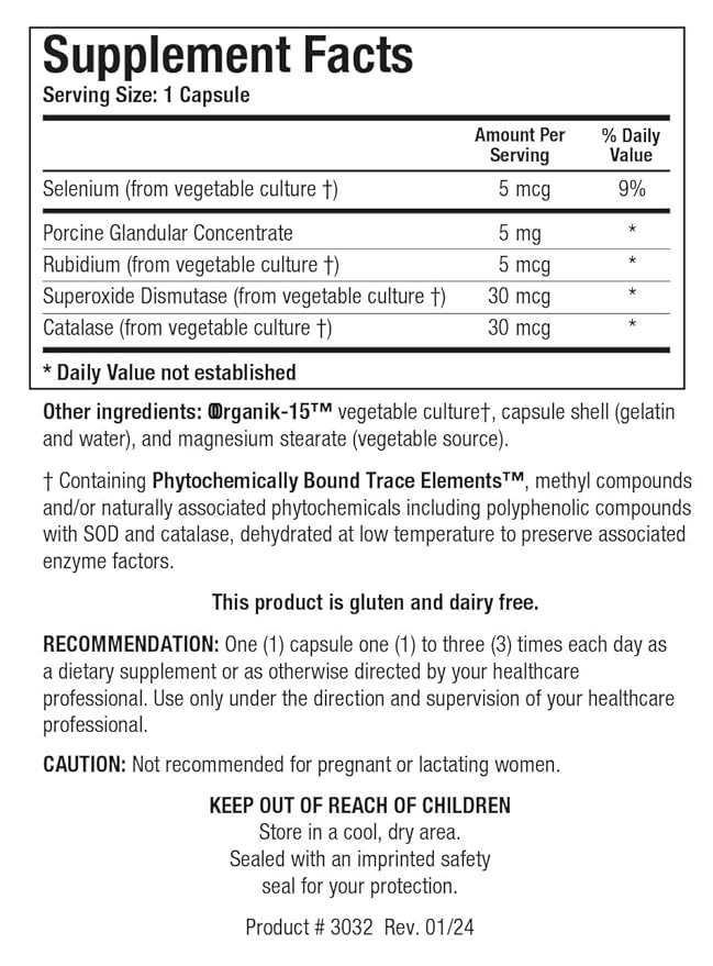 Biotics Research GTA – Selenium Supplement with Rubidium Porcine Glandular Endocrine Glands Support Optimal Hormonal Balance - SOD Catalase Phytochemically Bound Trace Elements™ - 90 Capsules