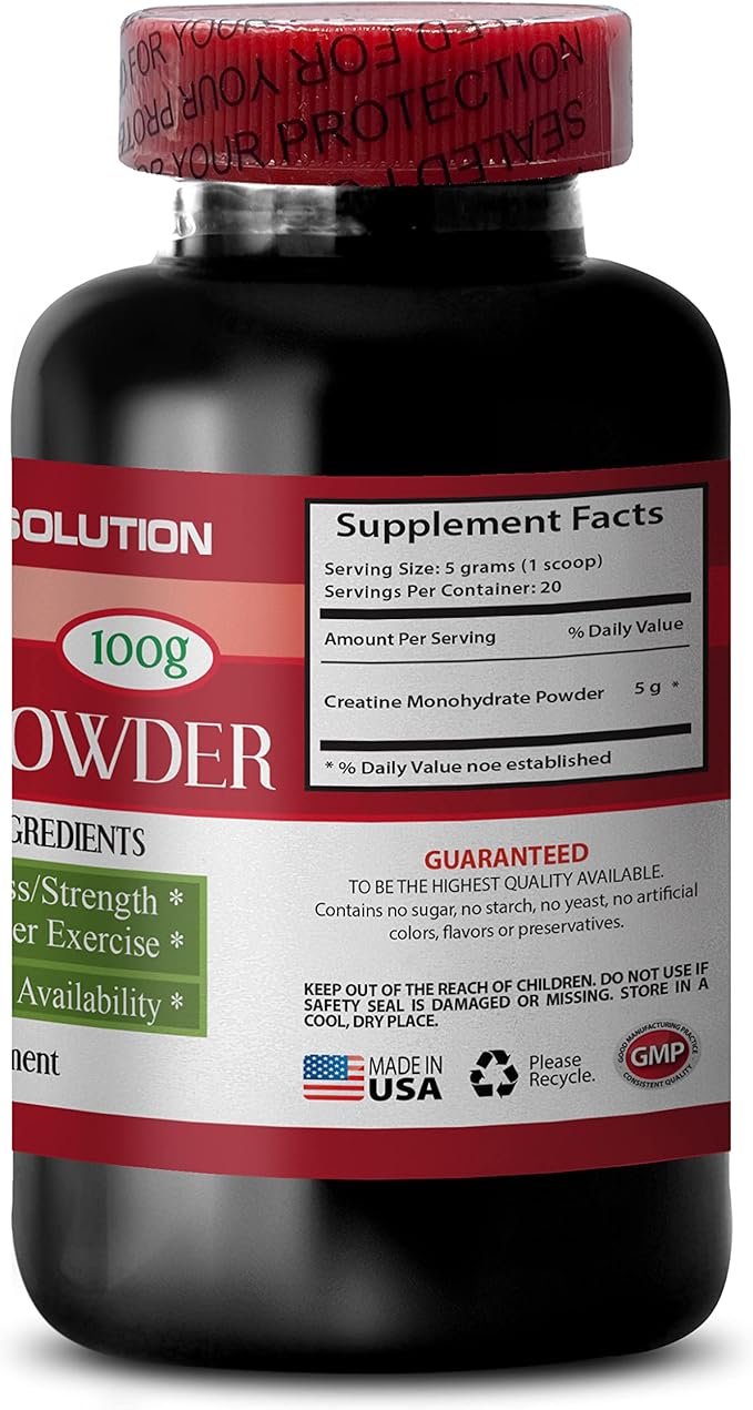 Creatine monohydrate organic - CREATINE POWDER 100g - boost muscle growth - creatine monohydrate powder - creatine micronized monohydrate - creatine monohydrate 5g powder - micronized creatine 1 Bot