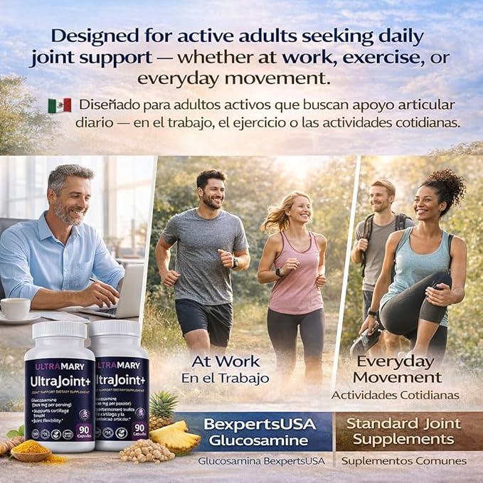 Glucosamine Chondroitin MSMJoint Support Supplement–1500 mg per ServingW/Turmeric(Curcuma)Boswellia BromelainSupports Joint ComfortMobility &amp Flexibility–Articulaciones–90 Caps(2 Pack)Bexperts